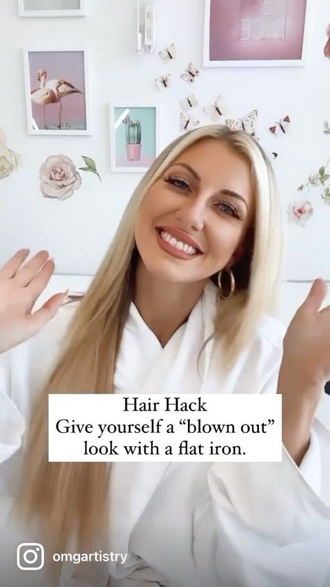 omgartistry on Instagram: Have I got a Hair Hack for you! Are you ready for this? I’m going to show you how to get a “blow out” with a flat iron. Just follow these… Blowout Hack, Hair Hack, Blow Out, Flat Iron, Hair Hacks, Education, Hair, On Instagram, Instagram