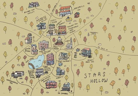 Stars Hollow Wallpaper, Stars Hollow Map, Hogwarts Grounds, Gilmore Girls Stars Hollow, Fictional Maps, Stars Hollow Gilmore Girls, Gilmore Girls Seasons, Gilmore Girls Fan, I Want To Live