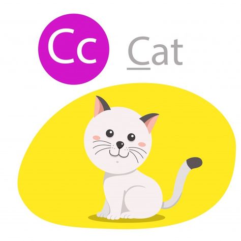 C For Cat, Cat Alphabet, Preschool Alphabet Printables, Preschool Letter Crafts, C Is For Cat, Kids English, Alphabet Activities Preschool, Preschool Letters, Alphabet Preschool