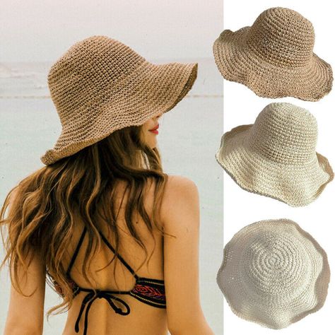 Types Of Beanies, Monroe Hat, Floppy Straw Hat, Crochet Sun Hat, Straw Hat Beach, Beach Hats, Floppy Sun Hats, Women Hats Fashion, Hats Women