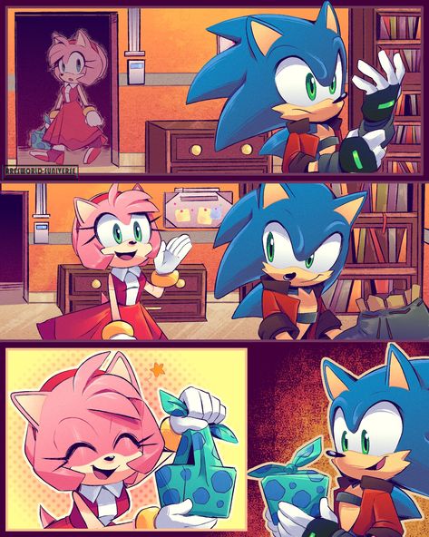 🎃 ARES 🎃 on Twitter: ""The next level" mini comic~ ^_^ I hope you liked 💖💙 #SonicTheHedgehog… " Sonic And Tails, Sonamy Comic, Amy The Hedgehog, Megaman X, Sonic Heroes, Sonic And Amy, Sonic Funny, Sonic Fan Characters, Sonic Franchise