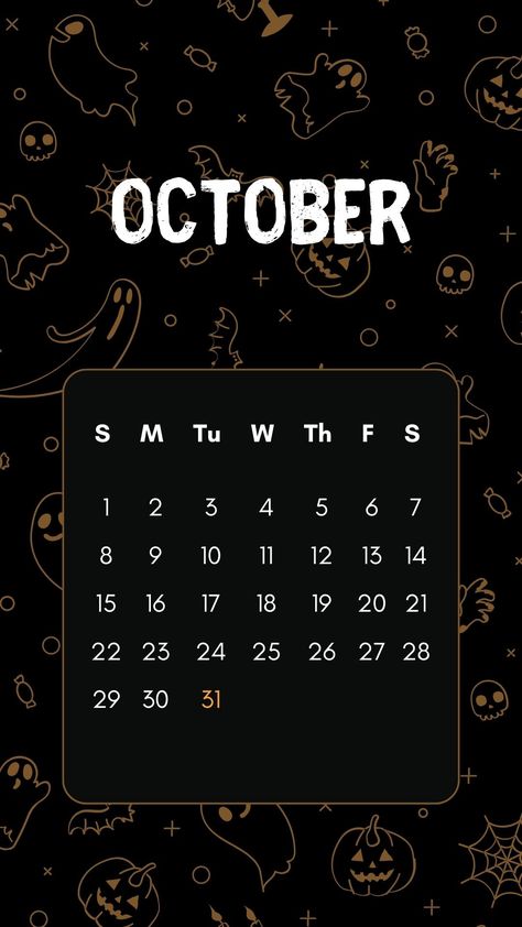 October 2023 Calendar Wallpaper, October Wallpaper, Hello October, Calendar Wallpaper, Iphone Lockscreen, Halloween Backgrounds, Iphone Background, Pumpkin Spice, Iphone Wallpaper