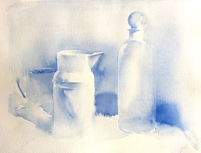 A still life technique in watercolor... Still Life In Watercolor, Still Life Water Colour Painting Simple, Watercolour Still Life Painting, Monochrome Watercolor Still Life, Still Life Painting Watercolor Fine Art, Ink Still Life, Watercolour Still Life, Watercolor Still Life, Monochrome Painting