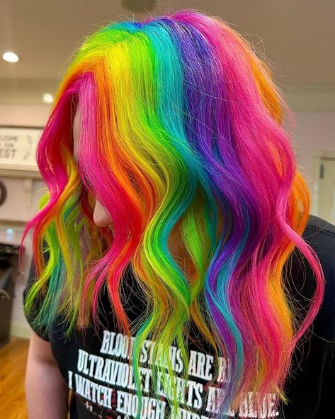 #manicpanic #manicpanicnyc #purplehair #pinkhair #greenhair #bluehair #rainbowhair #colorfulhair #colormelt #hairdye #hairdesign #hairtrends #veganbeauty Dyeing Natural Hair, Mermaid Hair Color, Boosting Confidence, Rave Hair, Peekaboo Hair, Vivid Hair Color, Rainbow Hair Color, Creative Hair Color, Neon Hair