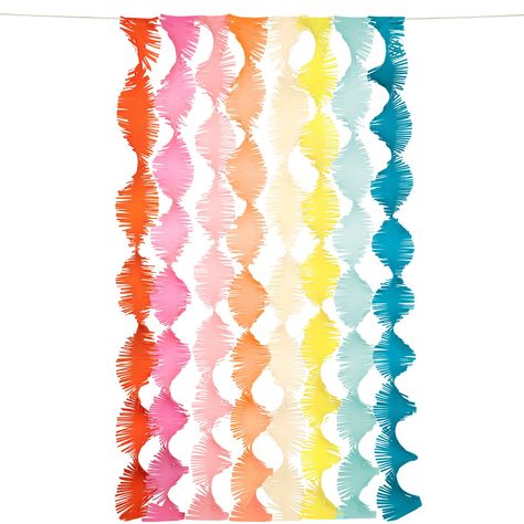 If you're looking for an Insta-perfect backdrop for parties, then you'll love our giant colorful crepe paper decoration. It's crafted with crepe paper streamers, which you can twist for a fabulous effect and a rainbow of fun. It looks so stylish you might want to leave it up all year! Crepe Paper Decorations, Streamer Decorations, Rainbow Party Supplies, Crepe Paper Streamers, Party Fans, Rainbow Parties, Animal Parade, Garland Backdrops, Paper Decoration