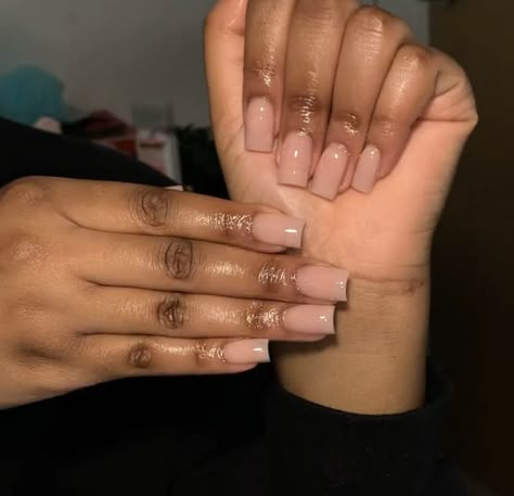 Short Classy Nails, Overlay Nails, Acrylic Nails Nude, Brown Acrylic Nails, Milky Nails, Nails Nude, Simple Acrylic Nails, Acrylic Nails Designs, Work Nails