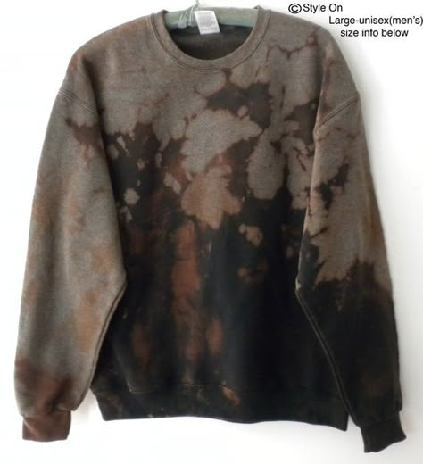 Cooper Brown, Bleaching Clothes, Grunge Sweater, Ties Mens Fashion, Tokyo Street Fashion, Bleach Tie Dye, Dye Sweatshirt, Sweater Brown, Tie Dye Shirts