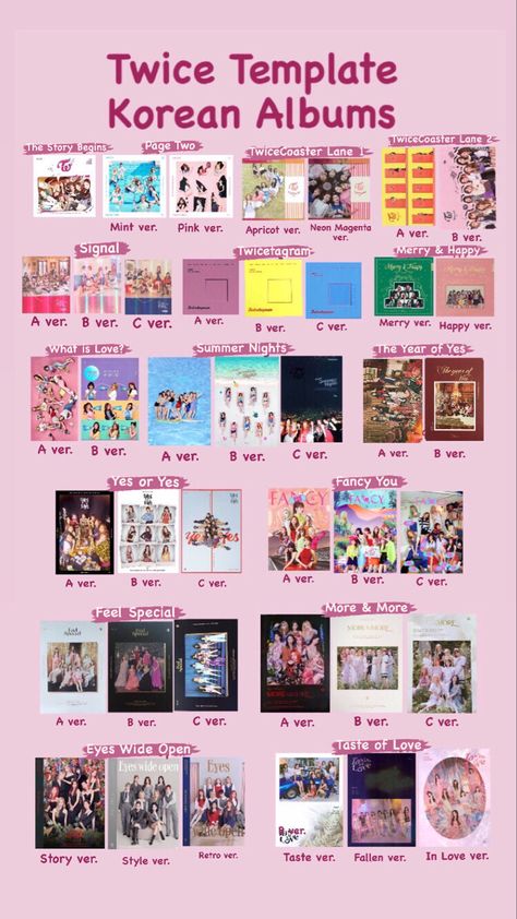 All Twice Album List, Twice Album Template, Twice Template, Twice Pc, Twice Photocard, Diy Mini Album, Album Template, Merch Kpop, Album Kpop