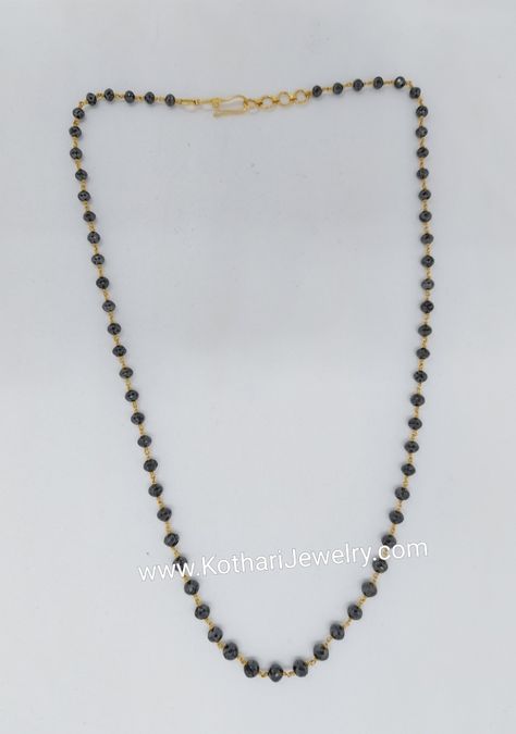 Indian Single Line Black Diamond Nallapusalu Single Line Black Beads Chain Gold, Diamond Nallapusalu, Black Diamond Nallapusalu, Black Diamond Mangalsutra, Diamond Black Beads, Black Diamond Chain, Uncut Diamond Necklace, Diamond Necklace Indian, Diamond Gold Earrings