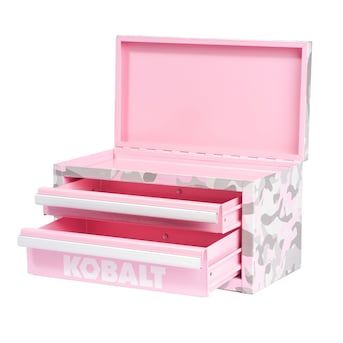 Kobalt Mini 10.83-in W x 5.91-in H x 5.91-in D 2-Drawer Pink Camo Steel Tool Box in the Portable Tool Boxes department at Lowes.com Portable Tool Boxes, Pink Tool Box, Steel Tool Box, Portable Tool Box, Cart Ideas, Tool Boxes, Tool Steel, Pink Camo, Food Truck