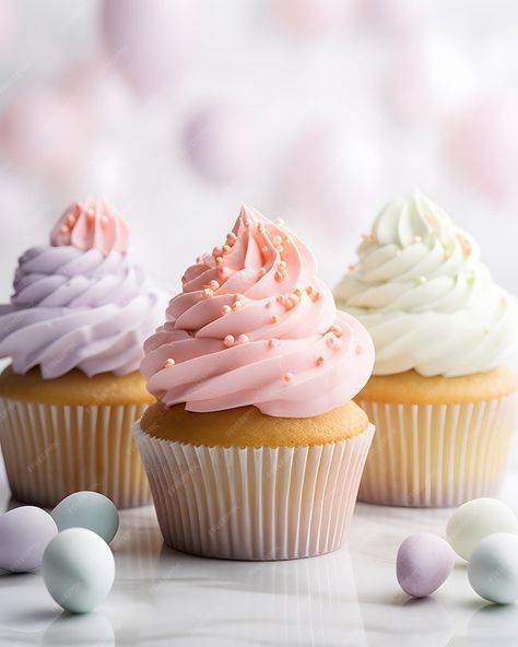 Premium Photo | Pastel Frosted Cupcakes with SugarCrafted Easter Eggs Frosted Cupcakes, Event Food, Card Banner, Cup Cakes, Cartoon Clip Art, Premium Photo, Easter Eggs, Art Ideas, Graphic Resources