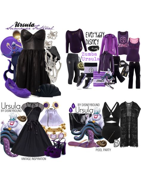 Disneybound Ursula Disney Villains Outfits, Disney Villian Inspired Outfits, Disney Bounding Outfits Villians, Disney Villain Bounding, Diy Villian Costume Ideas, Ursula Outfit Ideas, Ursula Costume Ideas, Disney Villain Inspired Outfits, Ursula Bounding