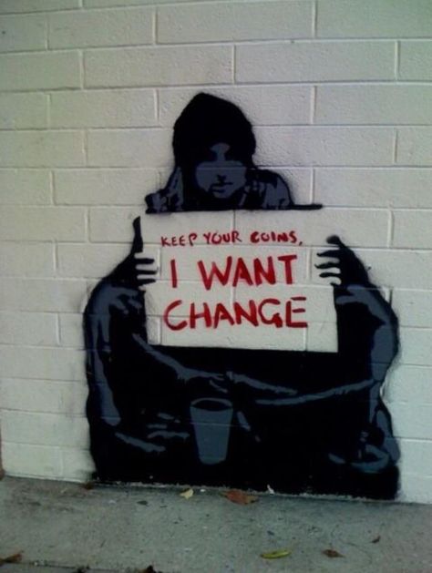 Keep your coins, I want change : Graffiti Commotion In The Ocean, Star Wars Logos, Art For Change, Easy Graffiti, David Zinn, Easy Graffiti Drawings, Feed Your Head, Mining Rig, Photoshop Work