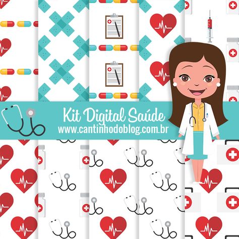 Kit digital Saúde Grátis para baixar - Cantinho do blog Scrapbook Bebe, Planner Doodles, Owl Clip Art, Digital Paper Free, Glitter Digital Paper, Free Digital Scrapbooking, Scrapbook Printables, Clip Art Vintage, Digital Scrapbook Paper