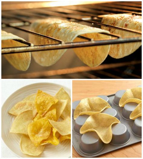 Good Ideas For You | 3 DIY tortilla tricks: How to make your own taco shells, taco bowls and tortilla chips Tortilla Hacks, Tortilla Chip Recipe, Homemade Tortilla, Tortilla Shells, Homemade Tortilla Chips, Taco Shells, Taco Bowls, Homemade Tortillas, Taco Stuffed Shells