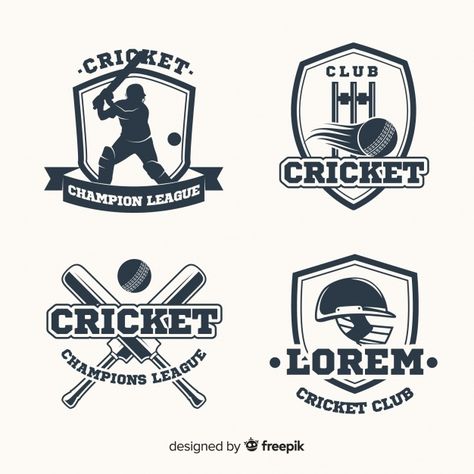 Pack of cricket labels | Premium Vector #Freepik #vector #logo #label #badge #sports Cricket Labels, Cricket Team Logo, Cricket Logos, Cricket Logo Design, Notebook Design Ideas, Cricket Logo, Cricket Poster, Cricket (sports), Cricket Score