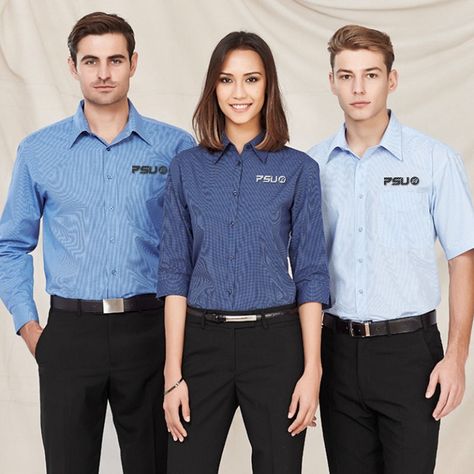 Boutique Employee Outfit, Uniform Design Staff Office, Employee Uniform, Corporate Shirts, Corporate Uniforms, Medical Scrubs Outfit, Staff Uniforms, Custom Uniform, Scrubs Outfit