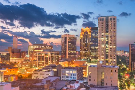 Birmingham, Alabama, USA downtown city skyline Birmingham Alabama Skyline, Downtown Birmingham Alabama, Birmingham Alabama Aesthetic, Birmingham Alabama Photography, Alabama Aesthetic, Birmingham Photography, Univ Of Alabama, Alabama Birmingham, Birmingham Skyline