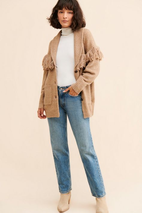 Rent Janey Fringe Cardigan from Nuuly. Pick 6 items for $98/month. Free shipping + returns. Fringe Cardigan Outfit, Cardigan Outfit, Fringe Cardigan, East Meets West, Cardigan Outfits, West Coast, Sweaters & Cardigans, Apparel Accessories, Cardigans