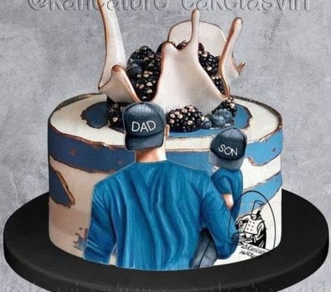 Birthday Cake For Papa, Simple Anniversary Cakes, Cake Decorating Tutorials Videos, Bts Cake, Fondant Cakes Birthday, Birthday Cake For Husband, Dad Birthday Cakes, Cake For Husband, Fondant Cake Designs