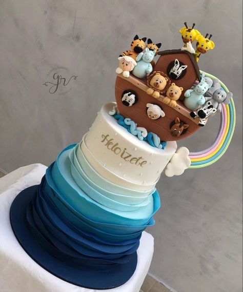 Noahs Ark Baby Shower, Noah Ark, Baby Boy Cakes, Noah S Ark, Kids Party Themes, Noahs Ark, Cakes For Boys, Baby Shower Cakes, 2nd Birthday