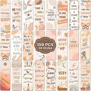 zheyistep 150 PCS Motivational Bookmarks Boho Inspirational Book Markers for Women Men, Encouraging Paper Bookmarks for Kids Bulk Students Teens Adults Reading Lovers Motivational Bookmarks, Bookmarks For Kids, Bookmarks Kids, Paper Bookmarks, Book Markers, Inspirational Books, Markers, Women Men, Encouragement