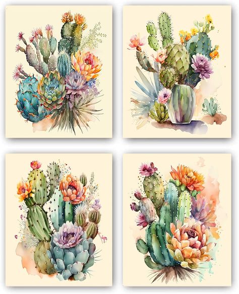 Plants Bathroom, Apartment Office, Cactus Decor, Office Fashion, Green Flowers, Botanical Prints, Canvas Wall, Cactus, Canvas Wall Art