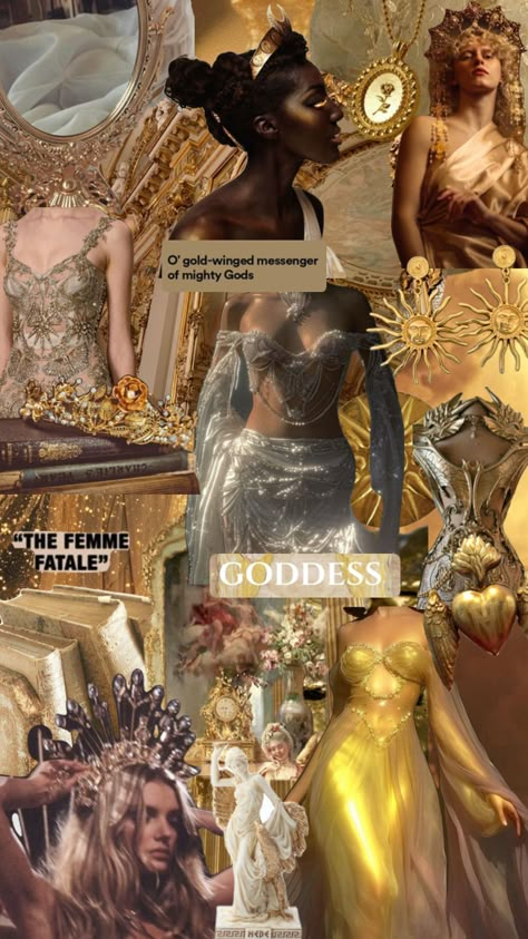 Ethereal golden fairy moodboard #gold #ethereal #fairy #gown #royal #baroque Fairy Moodboard, Golden Fairy, Birthday Gown, Fairy Gown, Ethereal Fairy, 70s Inspired Outfits, 32 Birthday, Fashion Moodboard, Golden Birthday