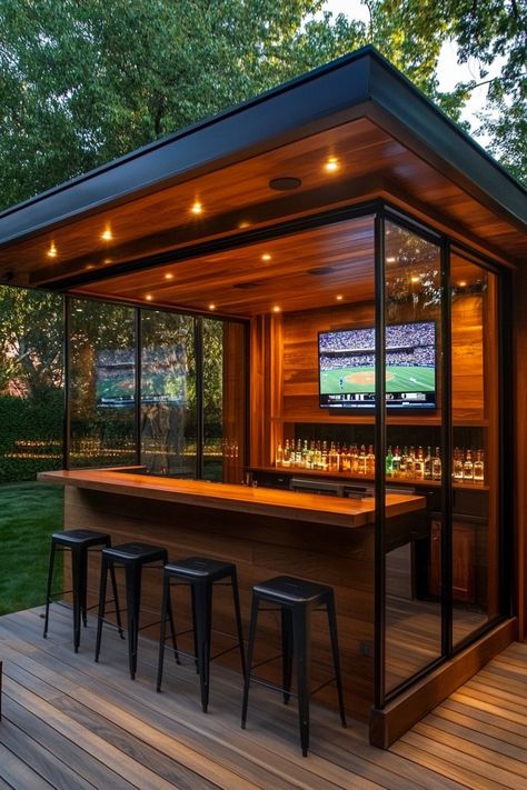 10+ Inspiring Outdoor TV Ideas That Will Blow Your Mind Outdoor Bar Pergola Ideas, Outdoor Pool Bar Ideas, Patio Bar Ideas Outdoor, Outside Entertainment Areas, Tv Setup Ideas, Outdoor Bar Design, Outdoor Tv Ideas, Outdoor Tv Setup, Backyard Bar Ideas