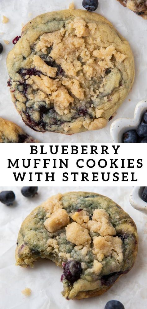 Blueberry Muffin Cookies, Muffin Cookies, Blueberry Muffin, Blueberry Recipes, Baking Sweets, How Sweet Eats, Eat Dessert, Cookie Desserts, Healthy Dessert