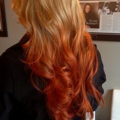 Strawberry blonde reverse ombre Ginger Balayage Copper Strawberry Blonde Ombre Hair, Beliage Hair, Boliage Hair, Orange Ombre Hair, Strawberry Blonde Ombre, Reverse Ombre Hair, Copper Blonde Hair Color, Strawberry Blond, Baylage Hair