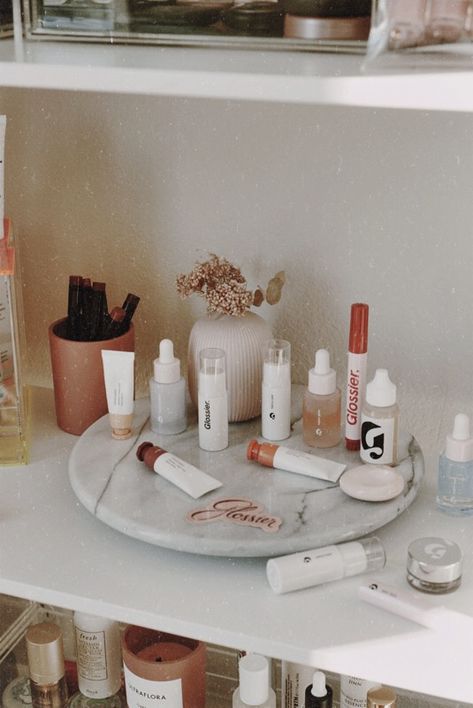 Are You Applying Your Skincare Products in the Right Order? - Camille Styles Skincare Organization Ideas, Skincare Shelf, Luminous Silk Foundation, Makeup Organization Diy, Glossier You, Glossy Makeup, Skincare Organization, Waterproof Makeup, New Launch