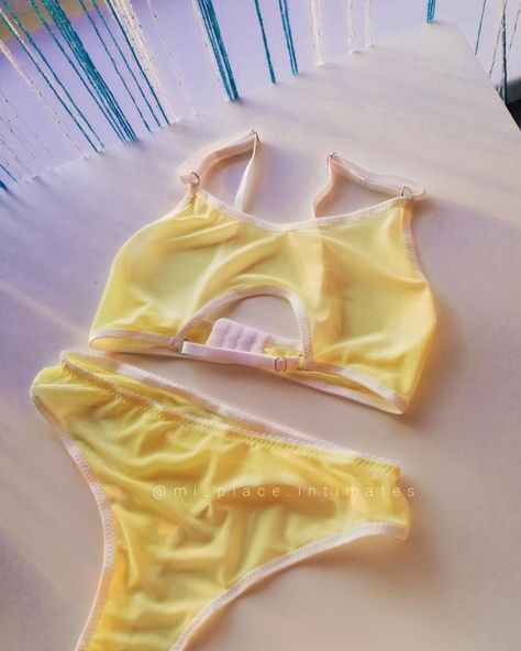 Sweet Lemon, Mesh Bra, Summer 2022, Lemon, Lingerie, Mesh, High Waisted, Bra, Yellow