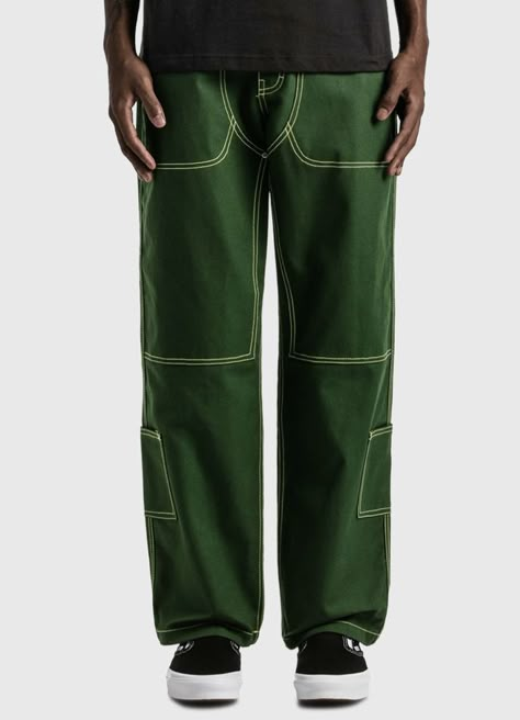 Green Techwear Cargo Pants For Streetwear, Streetwear Green Bottoms With Cargo Pockets, Green Techwear Pants With Pockets, Green Streetwear Bottoms With Patch Pockets, Green Cargo Pants Outfit Men, Green Streetwear Bottoms With Functional Pockets, Reworked Pants, Utility Pants Men, Green Cargo Pants Outfit