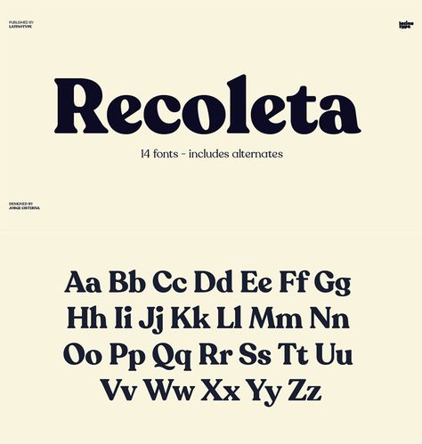 — Recoleta Font Family from Latinotype Read more... Typographie Logo, Font Love, Retro Type, Design Alphabet, Business Fonts, Alphabet Fonts, Aesthetic Fonts, Font Inspiration, The Font