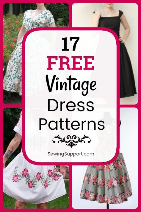 Dress Patterns For Women, 1000 Lifehacks, Dress Patterns Free, Pattern Dress Women, Patterns Sewing, Vintage Dress Patterns, Aprons Patterns, Free Dresses, Womens Vintage Dresses