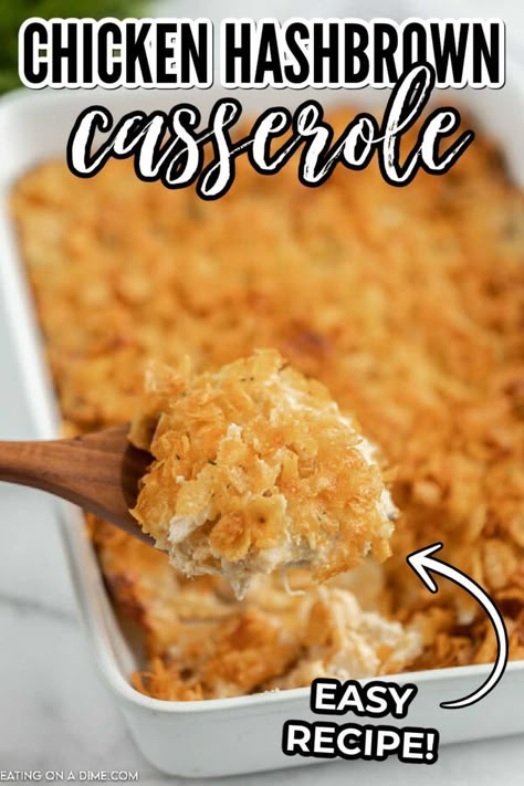 Chicken Hashbrown Casserole, Hash Brown Potato Casserole, Hashbrown Casserole Easy, Chicken Potato Casserole, Hashbrown Casserole Recipe, Cheesy Hashbrown Casserole, Cheesy Hashbrowns, Hashbrown Casserole, Hashbrown Recipes