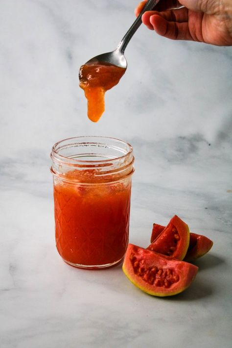 Guava Jam Recipe Without Pectin, Guava Jam Recipe, Stew Recipes Stove Top, Fermented Fruit, Guava Jelly, Guava Recipes, Fruit Jam Recipes, Hawaiian Desserts, Guava Jam