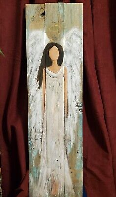 Angel Painting Easy Canvases, Angel Door Hanger, Painting Gifts For Friends, Christmas Angel Watercolor Paintings, Cardboard Angel Wings, Angel Paintings On Canvas, Painted Angel Ornaments, Drawing Angels, Christian Painting Ideas