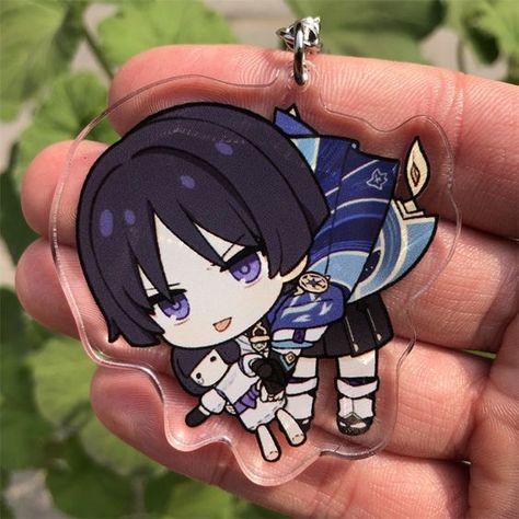 Genshin Impact Things To Buy, Genshin Acrylic Keychain, Pc Wallpaper Scaramouche, Scaramouche Accessories, Scaramouche Keychain, Anime Face, Wanderer Art, Mini Accessories, Artist Alley