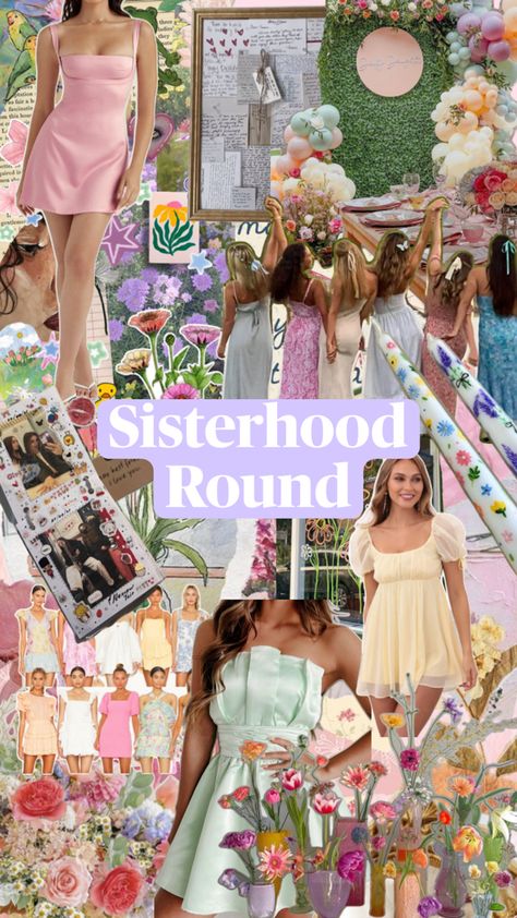 Sisterhood Round Recruitment, Sisterhood Round, Sorority Themes, Recruitment Themes, Sorority Sisterhood, Recruitment Outfits, Spring Formal, Delta Zeta, Phi Mu