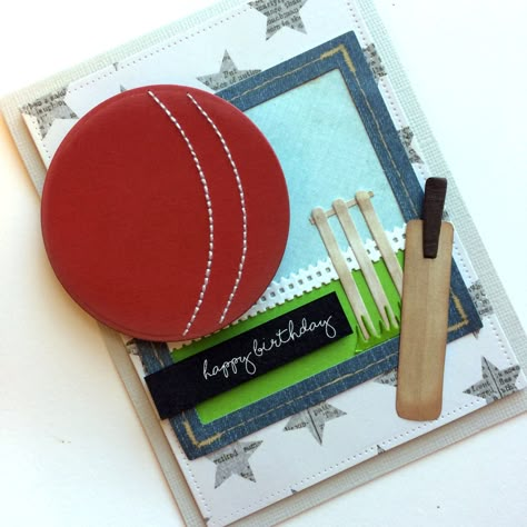 Cricket Cards Handmade, Handmade Gifts For Male Bestie, Cricket Cards Ideas, Cricket Cards, Cricket Gift Ideas, Cricket Invitation Card, Sports Day Card Ideas, Cricket Birthday Cards, Cricket Birthday Cards Handmade