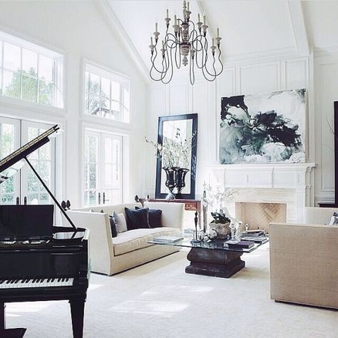 Marsha Harris Scott: I'm Striving For This Look.... Piano Room Design, Grand Piano Living Room, Grand Piano Room, Piano Room Decor, Piano Living Rooms, Piano Decor, Elegant Living Room Decor, Living Room Furniture Layout, Piano Room