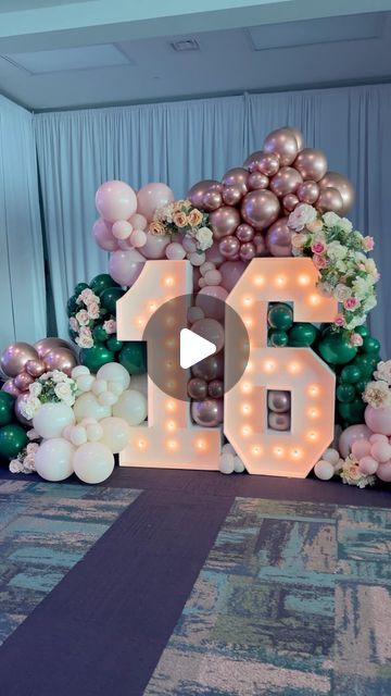 27K views · 1.6K likes | Balloon Decorations and Event Rentals Palm Beach on Instagram: "Sweet 16 couldn’t be more sweeter😊  #balloons #sweet16 #birthdaydecoration #birthdayparty" Sweet 15 Backdrop Ideas, Sweet 16 Party Color Schemes, Sweet 16 On A Budget Ideas, Pink Theme Sweet 16, Sweet 16 Court Ideas, Sweet 16 Entrance Ideas, Sweet 16 Ideas Themes 16th Birthday, Sweet 16 Backyard Party Ideas, Sweet 16 Balloon Arch