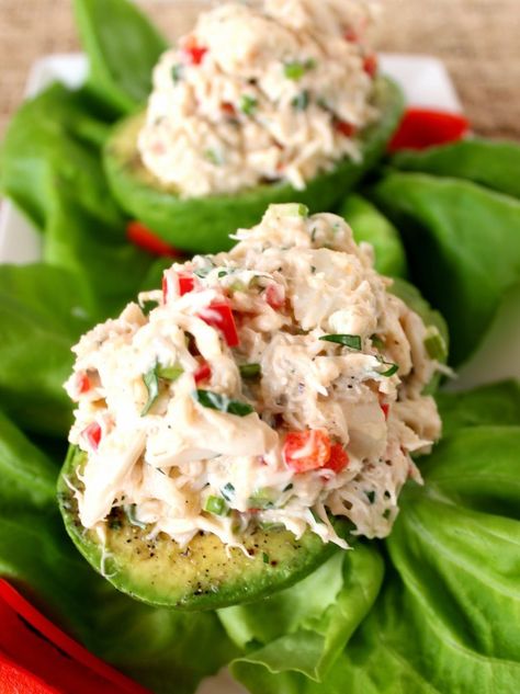 Crab Stuffed Avacodo, Crab Stuffed Avocado, Stuffed Avocados, Stuffed Avocado, Crab Salad Recipe, Avocado Recipe, Crab Dishes, Lump Crab, Avocado Sandwich