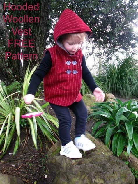 FREE sewing pattern for a kids sleeveless hoodie jacket. An extra layer to sew for kinds from age 1-6 years when its a bit chilly but they don't need a full coat. Easy relaxed fit makes it perfect for a beginner sewer to try. For babies, toddlers and young children. #BeginnerSewingPattern #GirlsSewingPattern #SewingForFree #SewForFree #FreeSewingPattern #ToddlerSewingPattern #BabySewingPattern Toddler Sewing Patterns, Kids Clothes Diy, Sewing Tops, Beginner Sewing Patterns, Sewing Kids Clothes, Kids Sewing, Sewing School, Free Pdf Sewing Patterns, Baby Couture