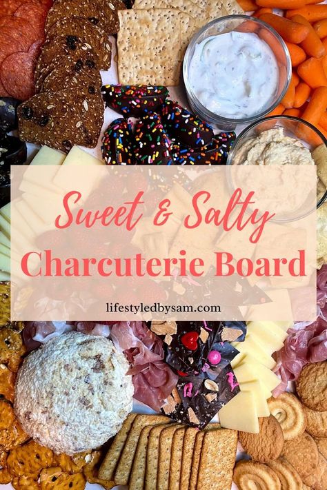 This sweet and salty charcuterie is perfect for movie night, game day, a watch party, birthday party, and more. It’s easy to make and perfect for entertaining or hosting a large crowd. How To Make A Charcuterie Board: 1. Choose your serving board 2. Choose your snacks 3. Arrange your board Sweet And Salty Board Ideas, Charcuterie Board Junk Food, Charcuterie Board Ideas Sweet And Salty, Sweet And Salty Snack Board, Salty And Sweet Charcuterie Board, Charcuterie Board Sweet And Salty, Sweet And Salty Charcuterie Board Ideas, Sweet And Savory Charcuterie Board Ideas, Salty Charcuterie Board