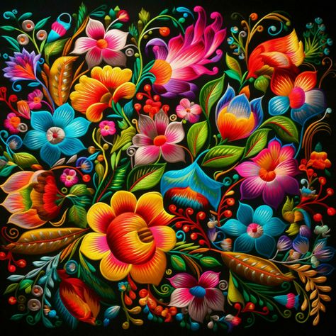 mexican embroidery high quality 4k hdr Mexican Stitching Tattoo, Painting Mexican Flowers, Flower Tattoo Back, Mexican Flowers, Mexican Embroidery, 4k Hdr, Tree Saw, Furniture Painting, Heart Tree