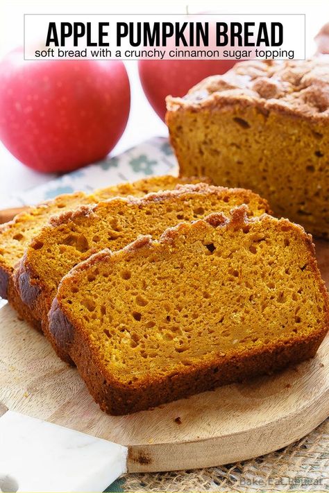 Apple Pumpkin Crumb Bread, Pumpkin Apple Bread Recipe, Pumpkin Applesauce Bread, Apple Pumpkin Bread, Pumpkin Apple Bread, The Best Pumpkin Bread, Best Pumpkin Bread, Bread Pumpkin, Christmas Breakfast Recipe