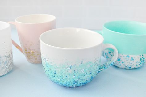 DIY Glitter Speckled Mugs | Handmade Charlotte Resin Christmas Glitter Mug, Clear Mugs, Confetti Tumbler, Galaxy Mug Pottery, Glitter Mug, Galaxy Mug, Mugs Handmade, Unicorn And Glitter, Diy Glitter